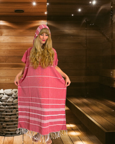 Hammam-poncho Sultan Crimson Red