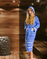 Hammam Bathrobe Sultan Ocean Blue  M,L,XL, XXL, 3XL