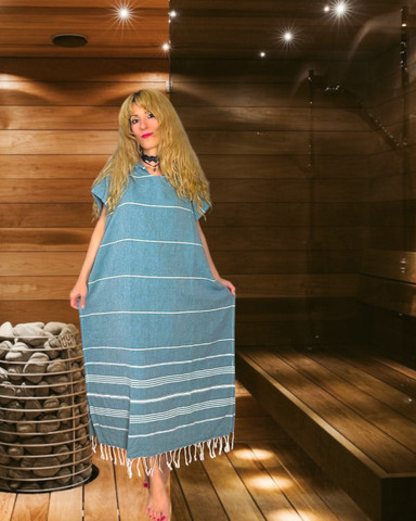 Hammam-poncho Sultan Petrol Green