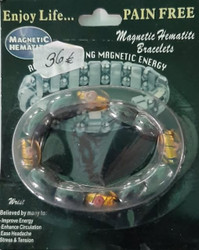 Magneetti hematiitti/helmi rannekoru keltainen