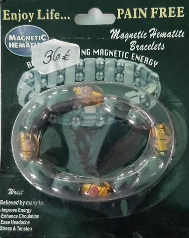 Magneetti hematiitti/helmi rannekoru keltainen