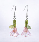 Vaaleanpunaiset kukka korvakorut