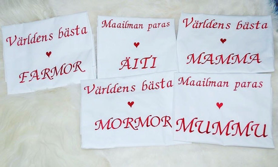 Maailman paras... brodeerattu tyynyliina (tilaustuote)