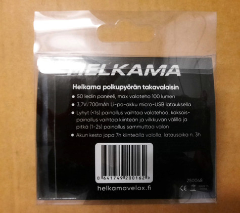 Helkama COB 50 - led-takavalo, usb-ladattava