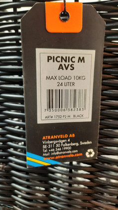 Atran Velo Picnic AVS - tavarakori, musta