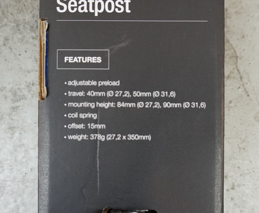 XLC SP-S05 31,6mm/350mm jousitettu satulatolppa max. 100-140kg