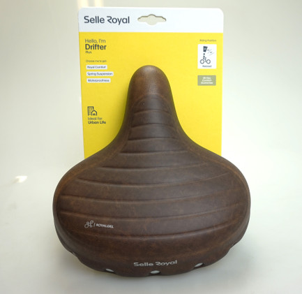 Selle Royal Drifter Plus sohvasatula geelipehmennyksellä ja jousituksella, ruskea