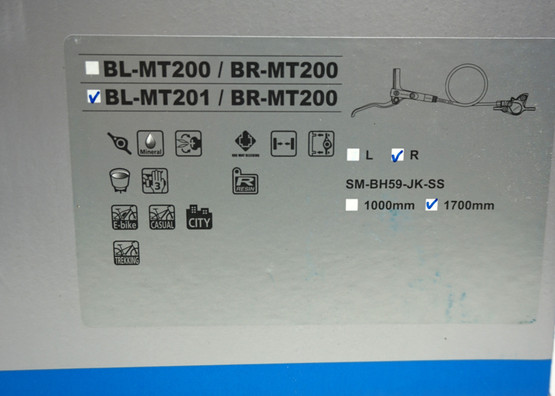 Shimano BL-MT201 + BL-MT200 hydraulitoiminen takajarrusarja, asennusvalmis