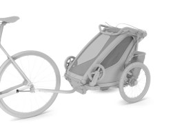 Thule Axle ezHitch - pyöräkärryn kiinnitysadapteri, mallikappale ollut kiinni pyörässä