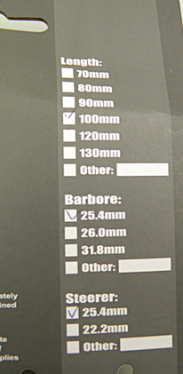 Kalloy Uno ohjainkannatin 25,4mm/100mm/25,4mm, musta