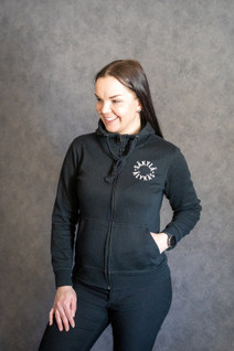 Säkylä vetoketjuhuppari pyöreällä logolla unisex malli
