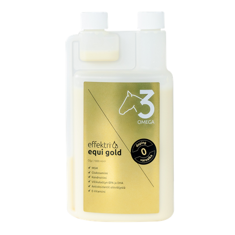 Öljy Effektri Equi Gold Omega-3 + nivelravinteet