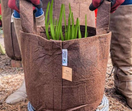 Ruskea kangasruukku 25,5x21,5cm 12L, Root Pouch Growbag