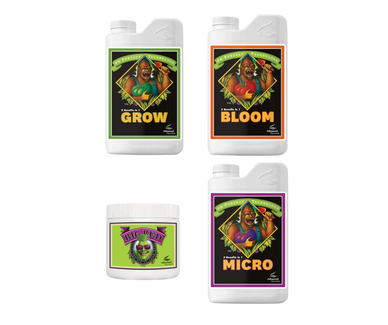 Advanced nutrients tuotepaketti 3x1l ja 130g Big bud jauhe