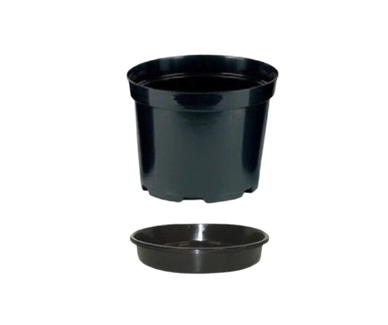 Muoviruukku pyöreä ruukku 10l + aluslautanen 25cm