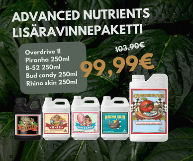 Advanced Nutrients lisäravinnepaketti kasviesi tueksi ja terveydeksi