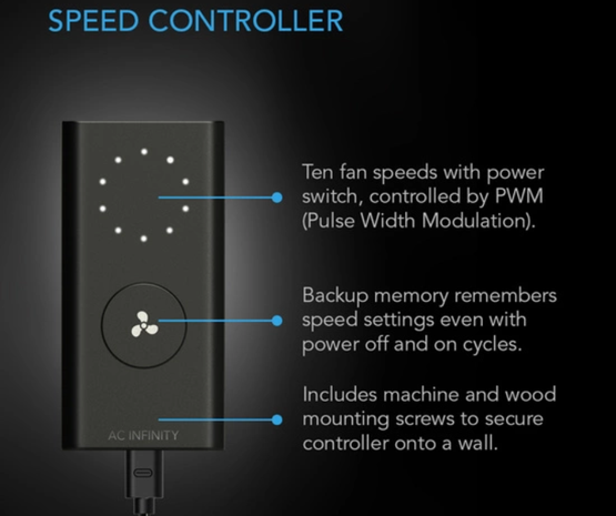 AC Infinity CLOUDLINE A6 150mm 600m3/h  10-speed controller