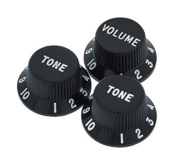 Fender Strat Vol & Tone Knobs - Black