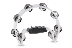 Tamburin - halvmåne - vit