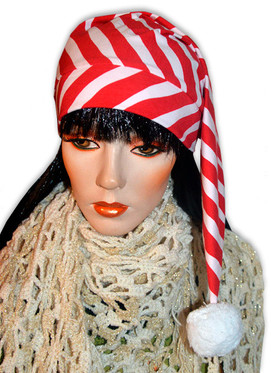 Raidallinen tonttulakki, erilaisia tupsuja