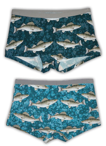 Naisten bokserit, Kuha, turkoosi