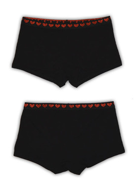Naisten bokserit, musta/sydän