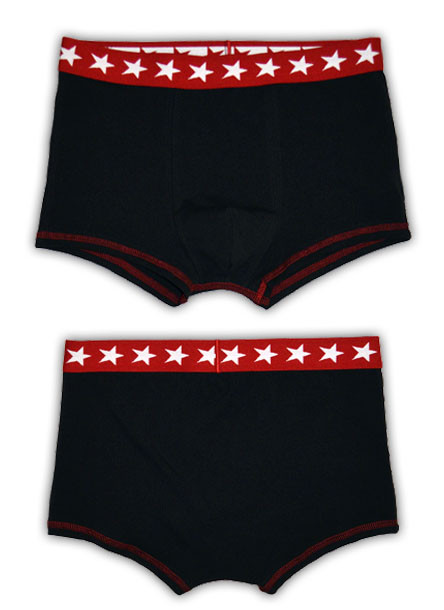 Miesten bokserit, Musta/tähti