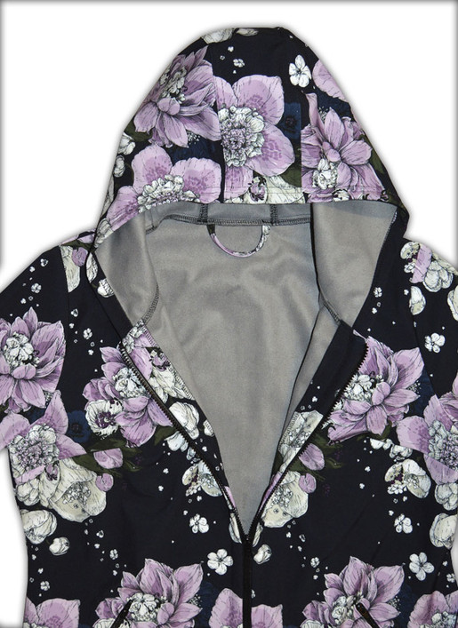 Softshell-takki, lyhyt helma, musta