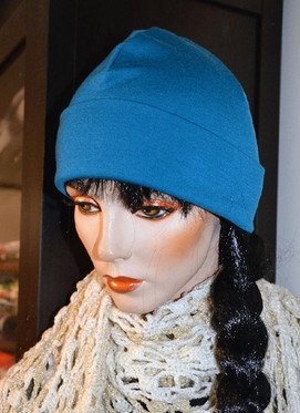 Merinovillapipo, tumma turkoosi, n.54-58cm päähän (saa myös tupsulla)