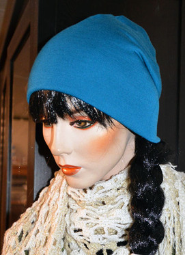 Merinovillapipo, tumma turkoosi, n.54-58cm päähän (saa myös tupsulla)