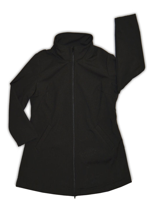 Softshell-takki, pitkä helma, musta