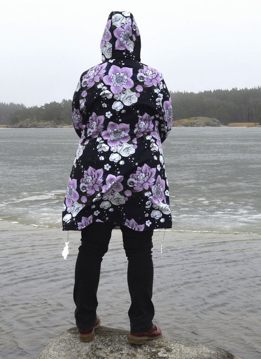 Softshell-takki, pitkä helma, musta