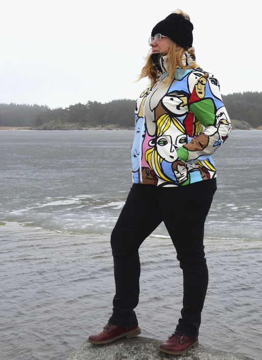 Uniikkitakki, eri kuoseja, lyhyt helma