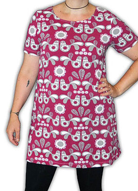 A-linjainen lyhythihainen tunika, useita värejä/kuoseja