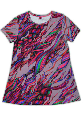 Lyhythihainen tunika, useita värejä/kuoseja