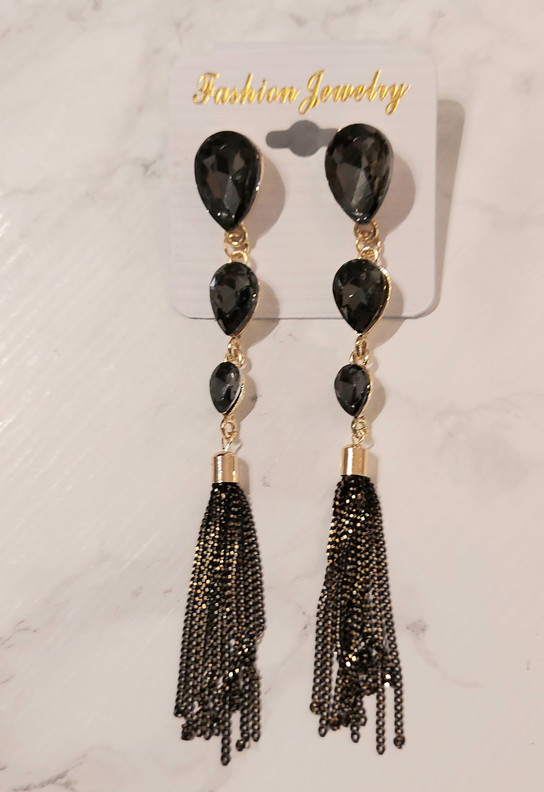 Korvakorut harmaa kristalli 7 cm