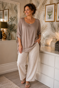 Silkkipusero  Alina, valkoinen tai taupe bling bling