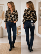Slim Fit Jade farkut – hyperjoustavat push-up jeansit, keskikorkea vyötärö