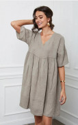 Adeliina Linen Dress -Pellavamekko,  Taupe