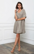 Adeliina Linen Dress -Pellavamekko,  Taupe