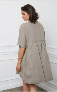 Adeliina Linen Dress -Pellavamekko,  Taupe