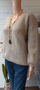 Kid Mohairneule, taupe