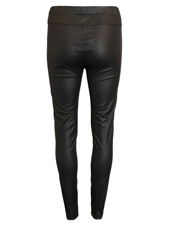 Sofia tekonahka leggingsit – mustat joustavat coated legginsit