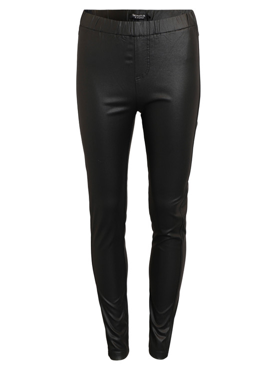 Sofia tekonahka leggingsit – mustat joustavat coated legginsit