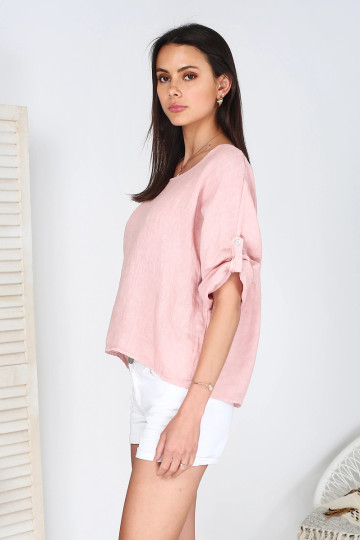 Paulina pellavapusero pink