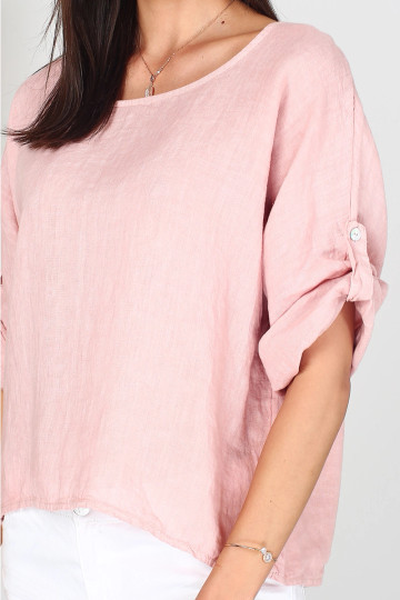 Paulina pellavapusero pink