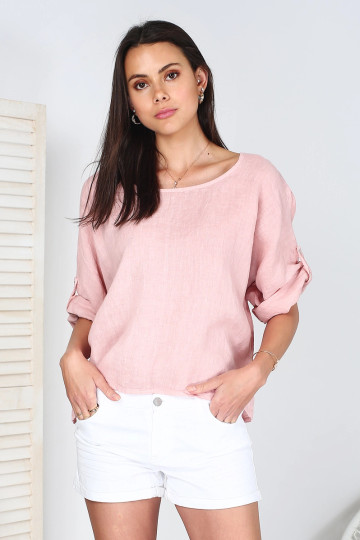 Paulina pellavapusero pink
