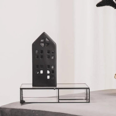 Musta tuikkulyhty 15 cm