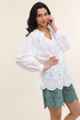 Sofia Puuvilla pusero valkoinen