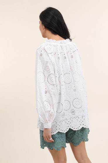 Sofia Puuvilla pusero valkoinen